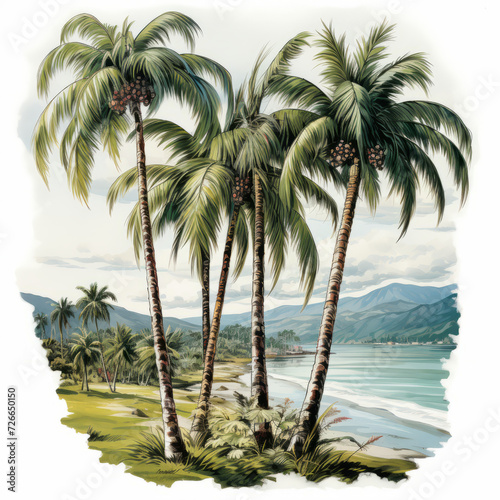 Tropical Palm Trees on a Peaceful Beach  