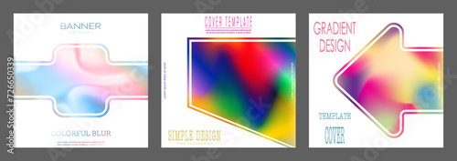 Colorful gradient with blur elements. A template for a modern cover, banner and title page. An idea for the corporate design of a brochure, report, booklet or presentation. Attractive style