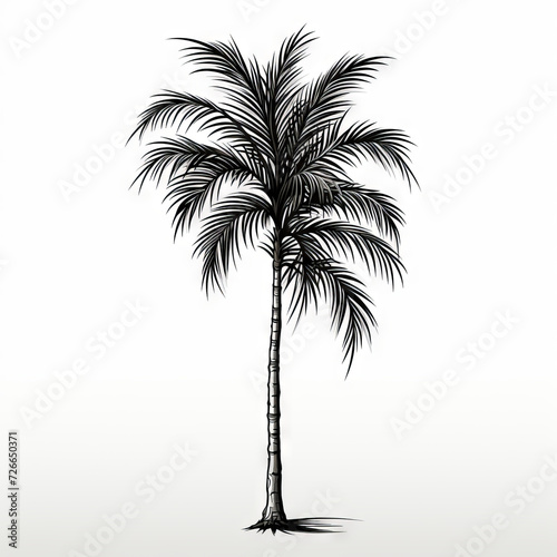 Hand-Drawn Palm Tree Illustration on White Background   © Keyser the Red Beard