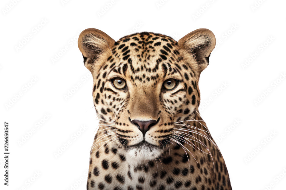 single leopard isolated on white transparent background. single leopard isolated on white transparent background.