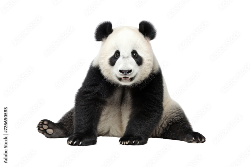 Playful panda isolated on white transparent background. Playful panda isolated on white transparent background.