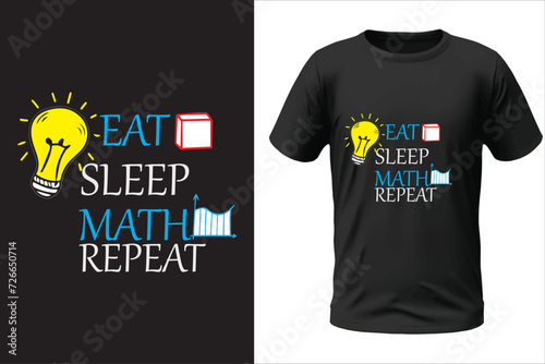 Eat Sleep math repeat T-shirt design