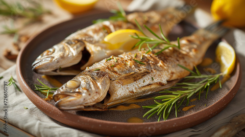 Two fried fish on a plate