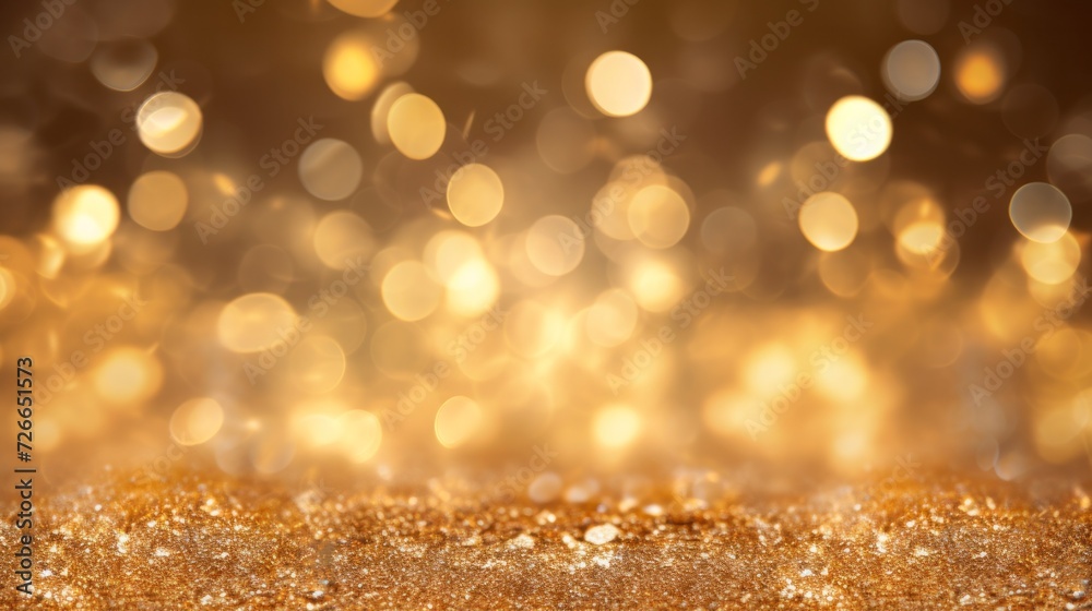  A mesmerizing background of golden bokeh lights, perfect for festive and celebratory backdrops.