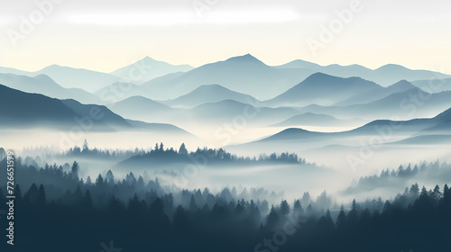 Majestic mountains  panoramic peaks PPT background