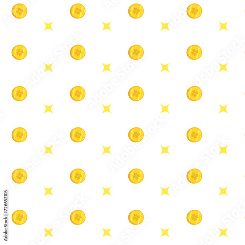 color vector seamless pattern with coins and stars for st. patrick's day