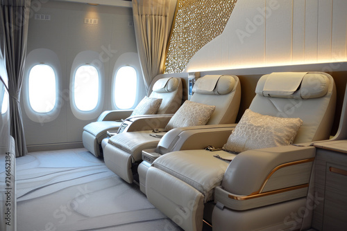 Intricate Eastern Design: A380 Seating Extravaganza © AIproduction