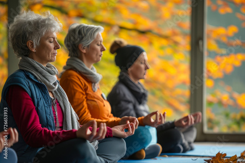 Nature's Embrace: Cozy Yoga Session for Midlife Women
