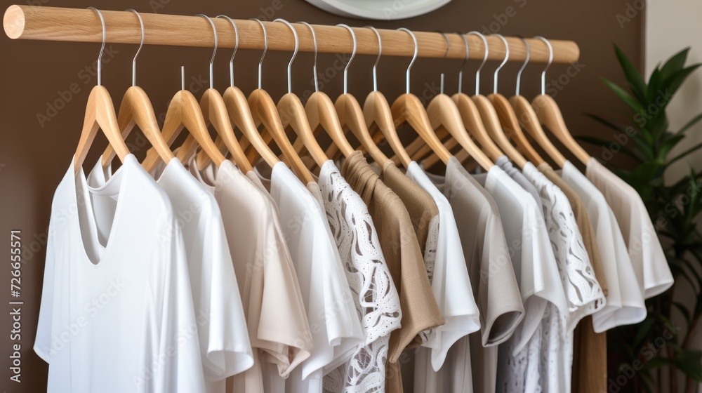 Obraz premium White wooden hanger UHD wallpaper
