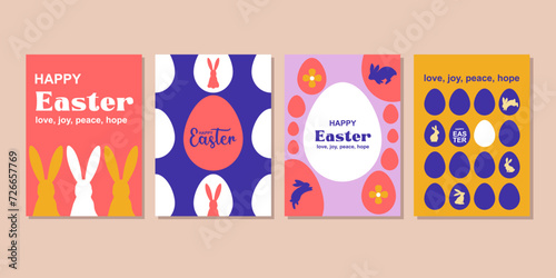 Canvas Print happy easter greeting card  fashion  commercial  banner, cover, social media with flat design