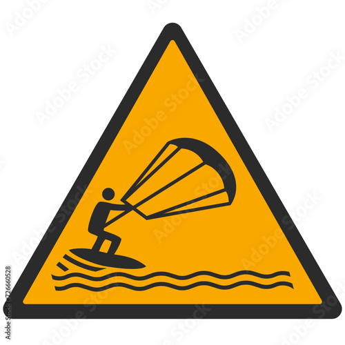 WARNING PICTOGRAM, WARNING; WARNING; KITE SURFING ISO 7010 - W062, SVG