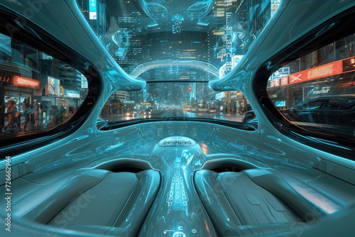 Future automobile interior design. Generative Ai.