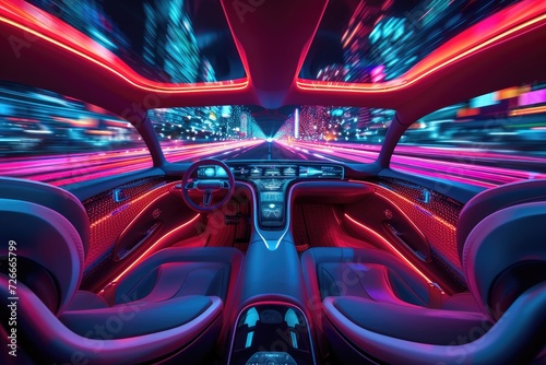 Future automobile interior design. Generative Ai.