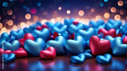 Valentine's day hearts ballons with copyspace, saint valentine and love background concept, blank space, hd