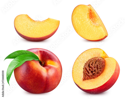 Fresh organic peach isolated