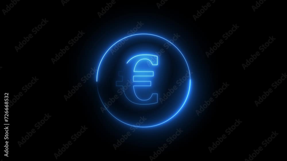 leon color Euro sign animation on the background .