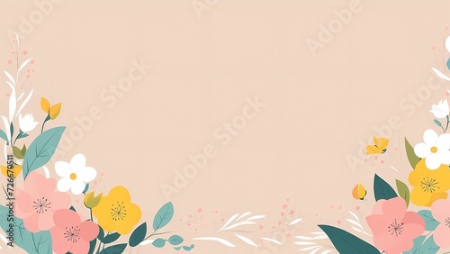 Floral flower pink pastel background for Easter Sunday. Christian day illustration template for poster  presentation  banner  social media.