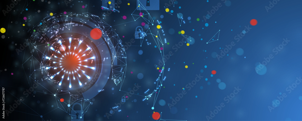 Obraz premium Technology Network Vector Background.. Science and technology presentation background. Big data connectivity software development wallpaper