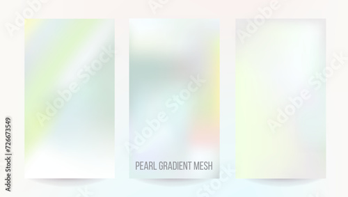 Pearl mesh gradient vector design cards. Pastel watercolor style backgrounds. Minimalist web blog templates