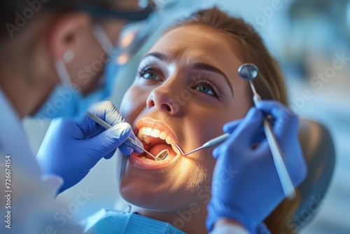 The customer is receiving dental treatment from a dentist. Generative Ai.