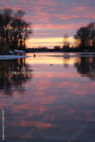 Pink Sunset River