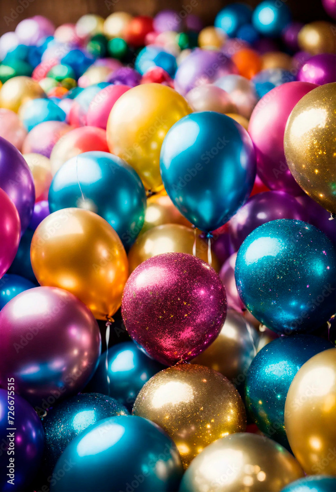 airy multi-colored holiday balloons. Selective focus. airy multi-colored holiday balloons. Selective focus.