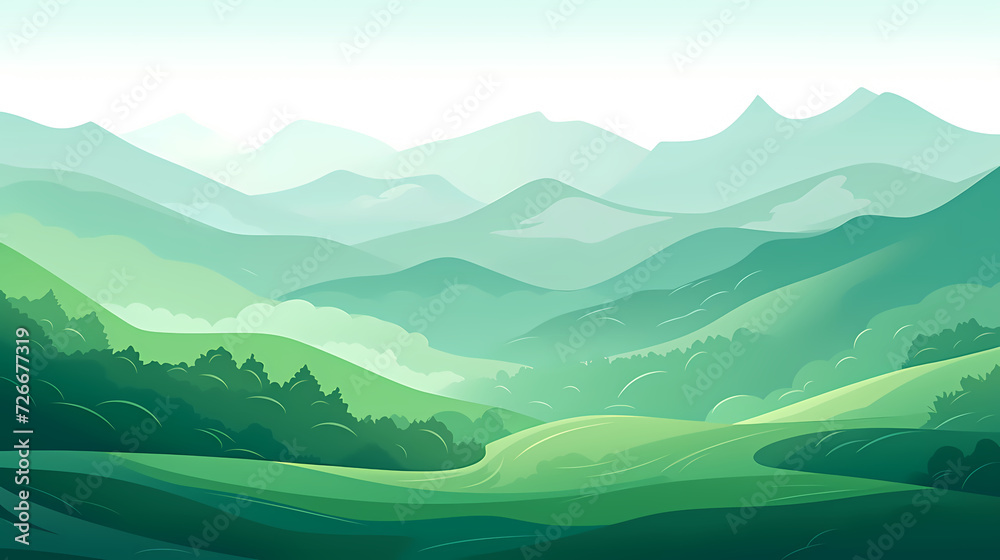 Mountain peak illustration, mountain aerial photography PPT background illustration