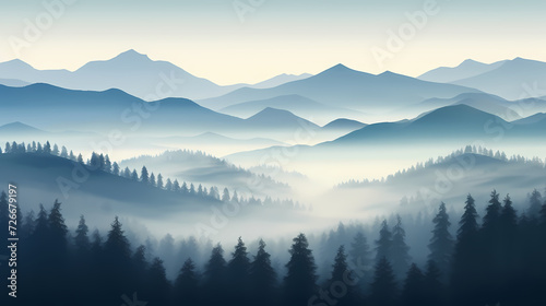 Mountain peak illustration, mountain aerial photography PPT background illustration
