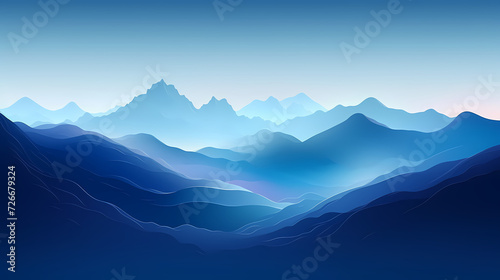 Mountain peak illustration, mountain aerial photography PPT background illustration © ma
