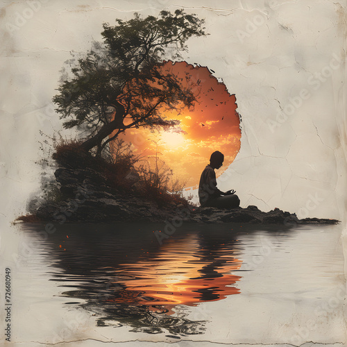 A deep dive into the world of meditation: techniques, benefits and practices, AI-powered illustrations