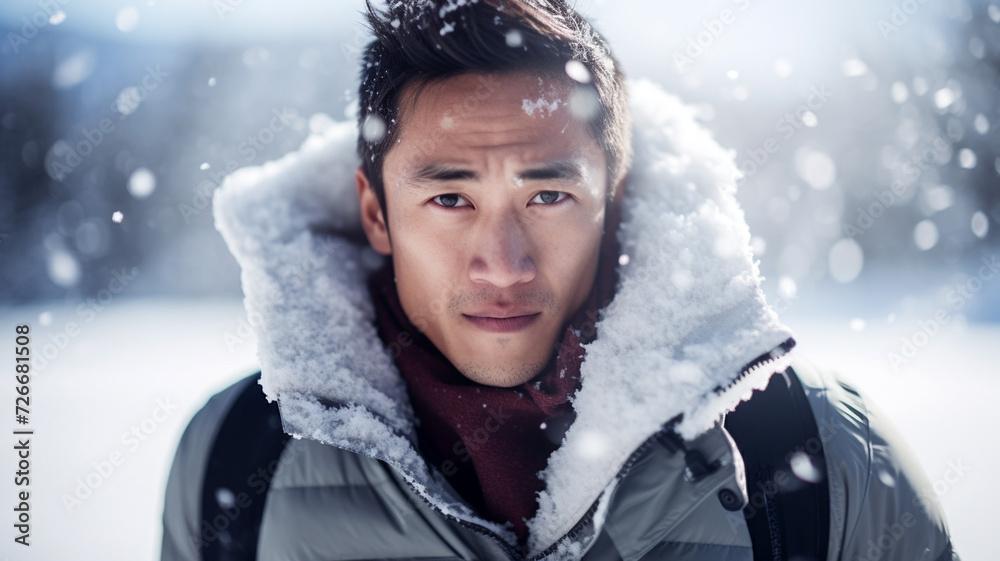 portrait of a man in winter portrait of a man in winter