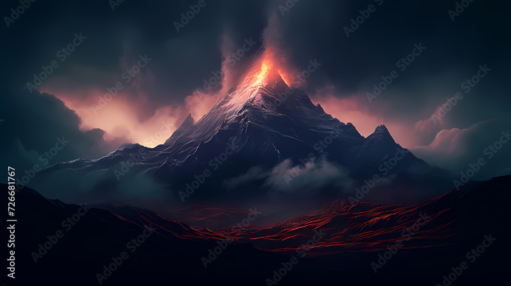 Mountain peak illustration, mountain aerial photography PPT background illustration Mountain peak illustration, mountain aerial photography PPT background illustration