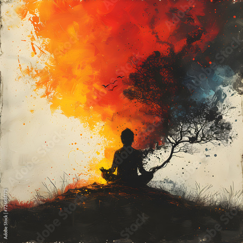A deep dive into the world of meditation: techniques, benefits and practices, AI-powered illustrations