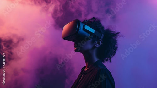 Cinematic professional image of young woman with VR headset.  © Andrei