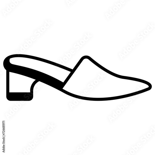 sandal glyph and line vector illustration