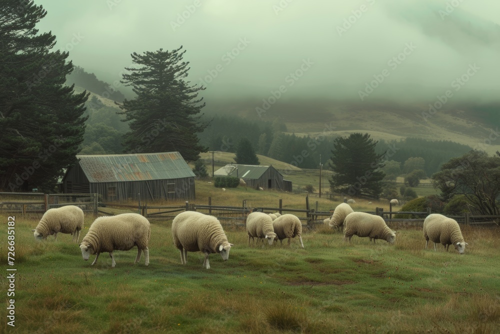 Fototapeta premium chicken farm industry ,snapshot asthetic