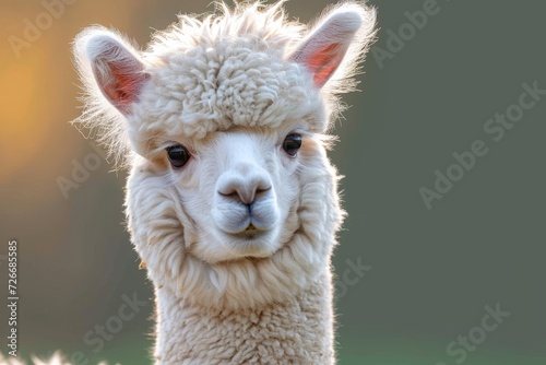 A majestic llama, with its long snout and thick fur, stands proudly in the great outdoors, embodying the essence of a terrestrial mammal and evoking a sense of wild wonder