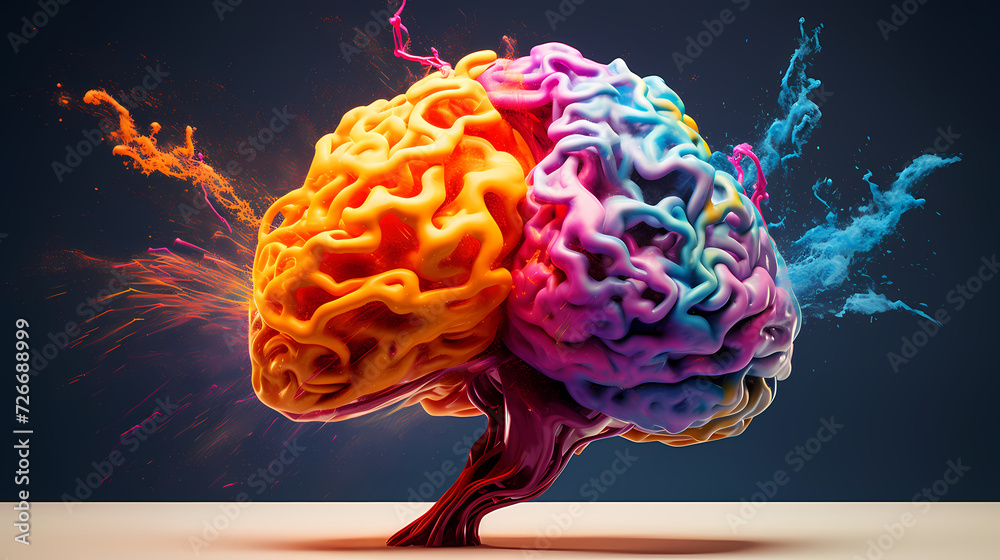 Creative human brain concept, creative light bulb background Creative human brain concept, creative light bulb background
