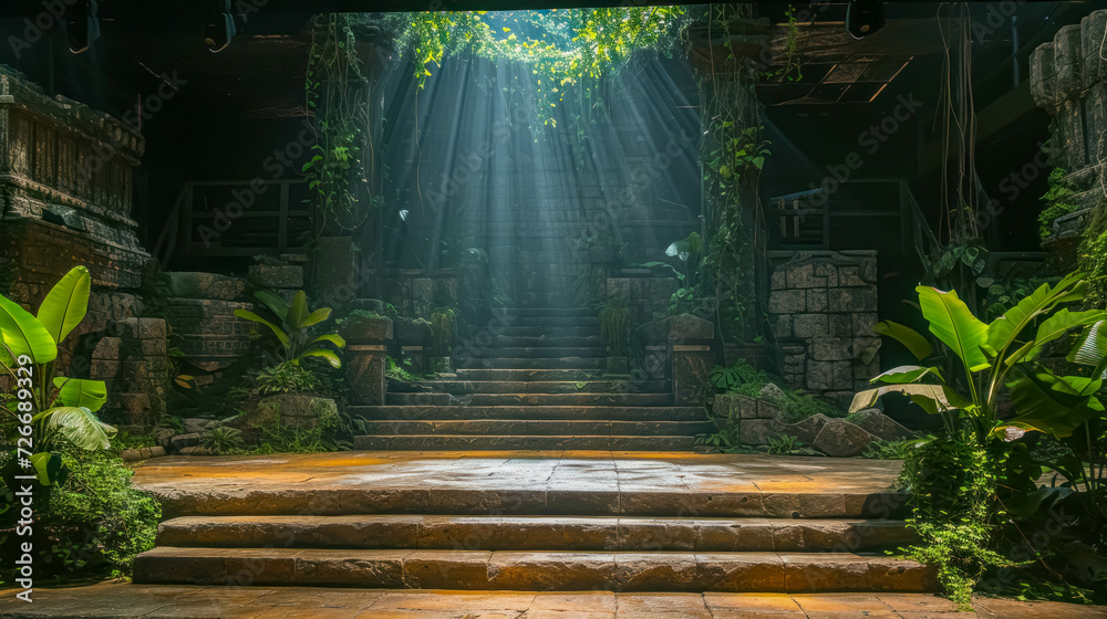 Lifelike Battlefield For Battles Video Game, Fighting Video Game Background, Jungle Temple Battlefield, Digital Visuals for Game, Video Game Arena Background