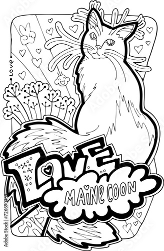 Colouring book vector pages with different cats for cat lovers adults and kids. Hand drawn line illustration, cartoon character style. coloring hobby for relaxation and antistress.