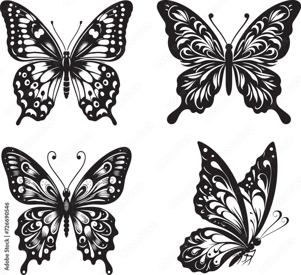 Butterfly Silhouette Vector Art Butterfly Silhouette Vector Art