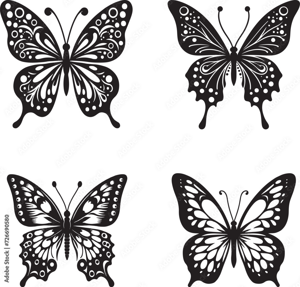 Butterfly Silhouette Vector Art Butterfly Silhouette Vector Art