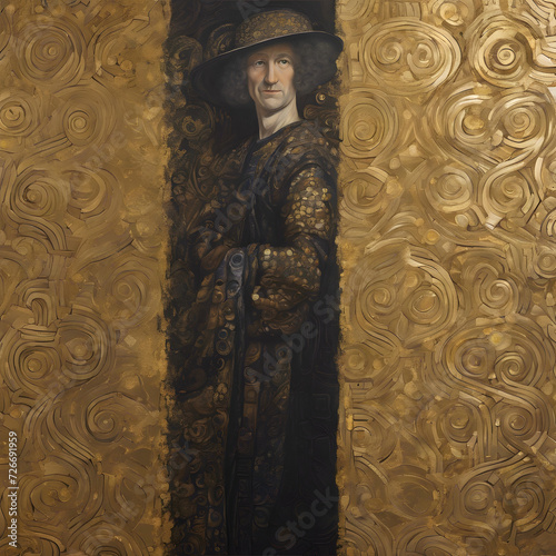 Original Paintings- Art Style fuse: Rembrandt x h Gustav Klimt photo