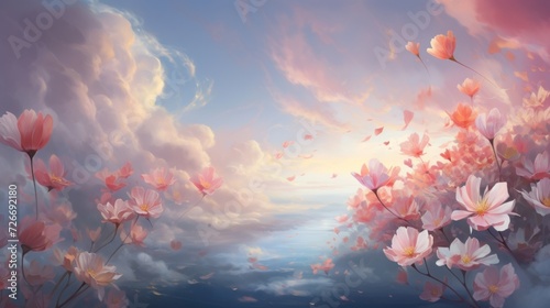 Pink flowers in the clouds © Karolina