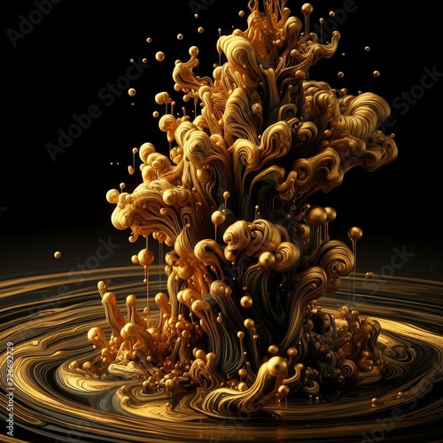 abstract moving gold liquid