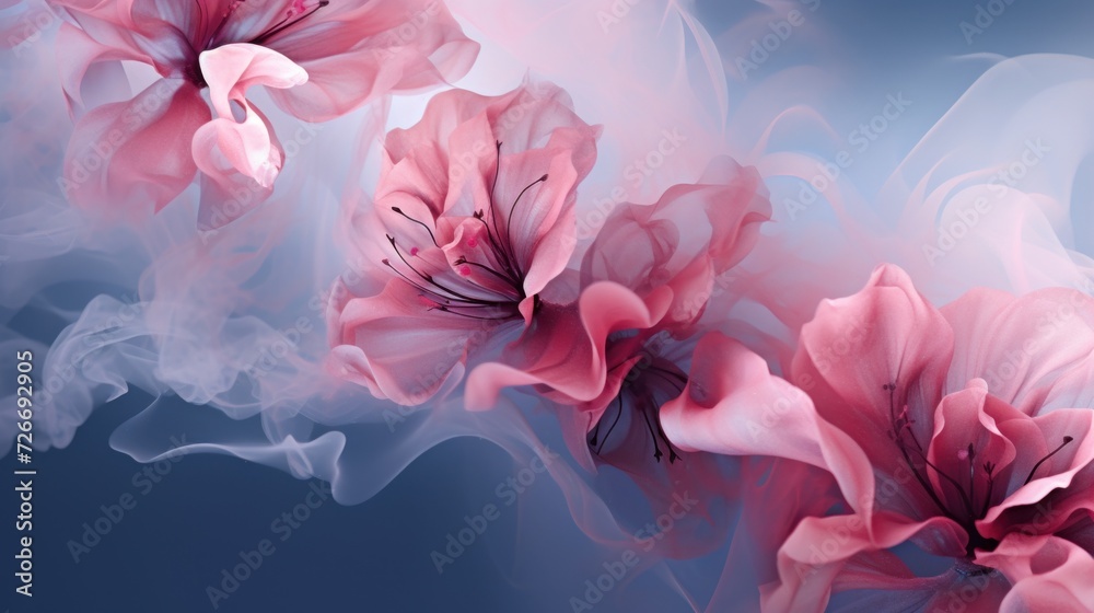 Soft petals with delicate smoke