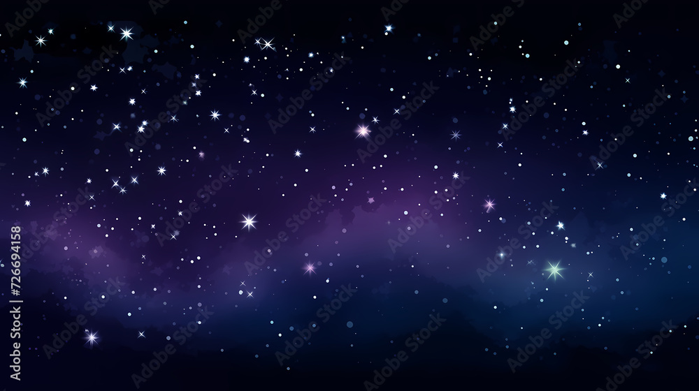 Fototapeta premium Mysterious star themed gradient background with countless twinkling stars