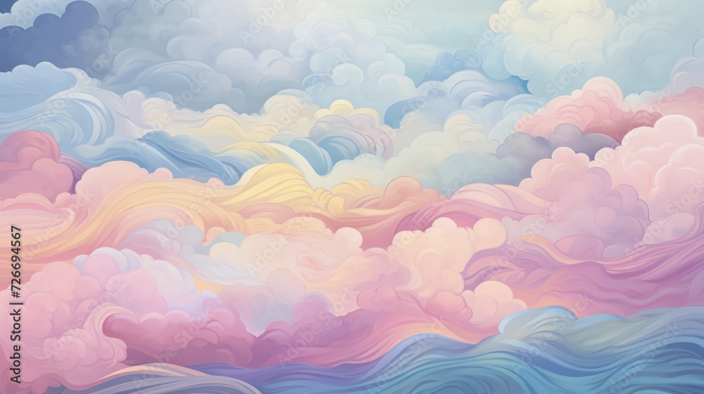 Fototapeta premium Amazing and colorful sky with clouds