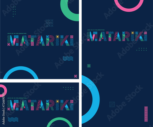 NZ matariki colourful abstract title - celebrating the Maori New Year photo