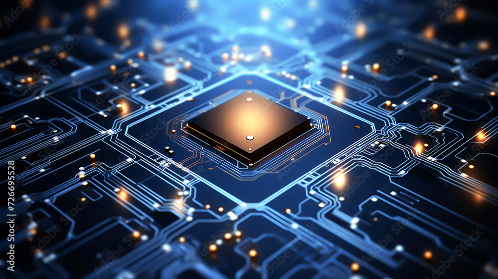 Photo a processor on a motherboard,microprocessor Generated by AI Photo a processor on a motherboard,microprocessor Generated by AI